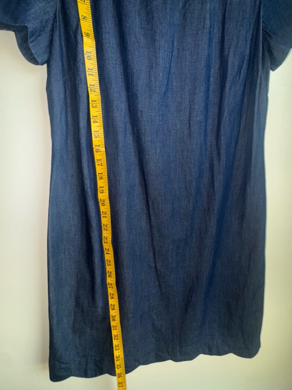Vineyard Vines Chambray Scallop Sleeve Shift Dress Blue Size 6 - Picture 6 of 7